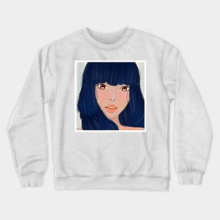 Illustration Girl Portrait Crewneck Sweatshirt